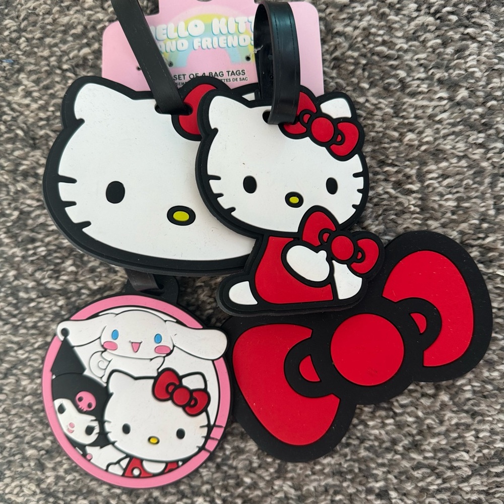 Hello Kitty Kids Bag Tags - Red and Black